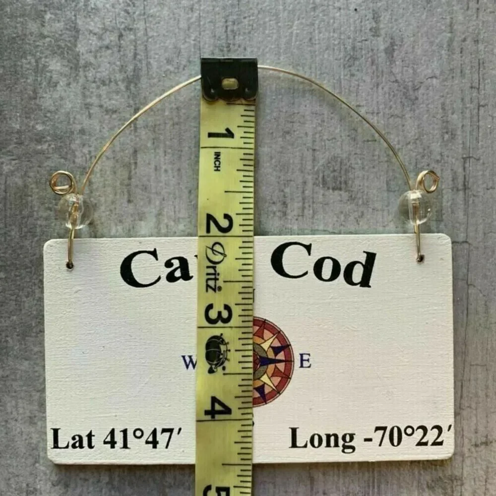 Cape Cod MA Massachusetts Wood Plaque Sign Small Shelf Decor Longitude Latitude